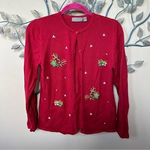 Croft & Barrow ugly Christmas sweater cardigan Sm